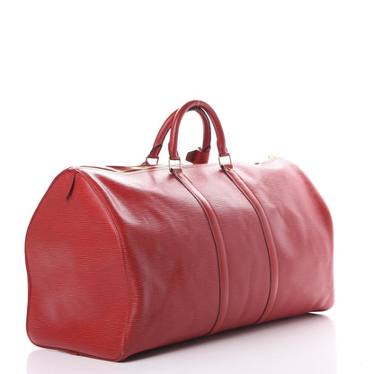 Louis Vuitton Epi Keepall 55 Castillan Red 2 of 16