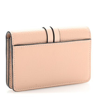 Chloe Calfskin Alphabet Card Holder Cement Pink 3 of 11
