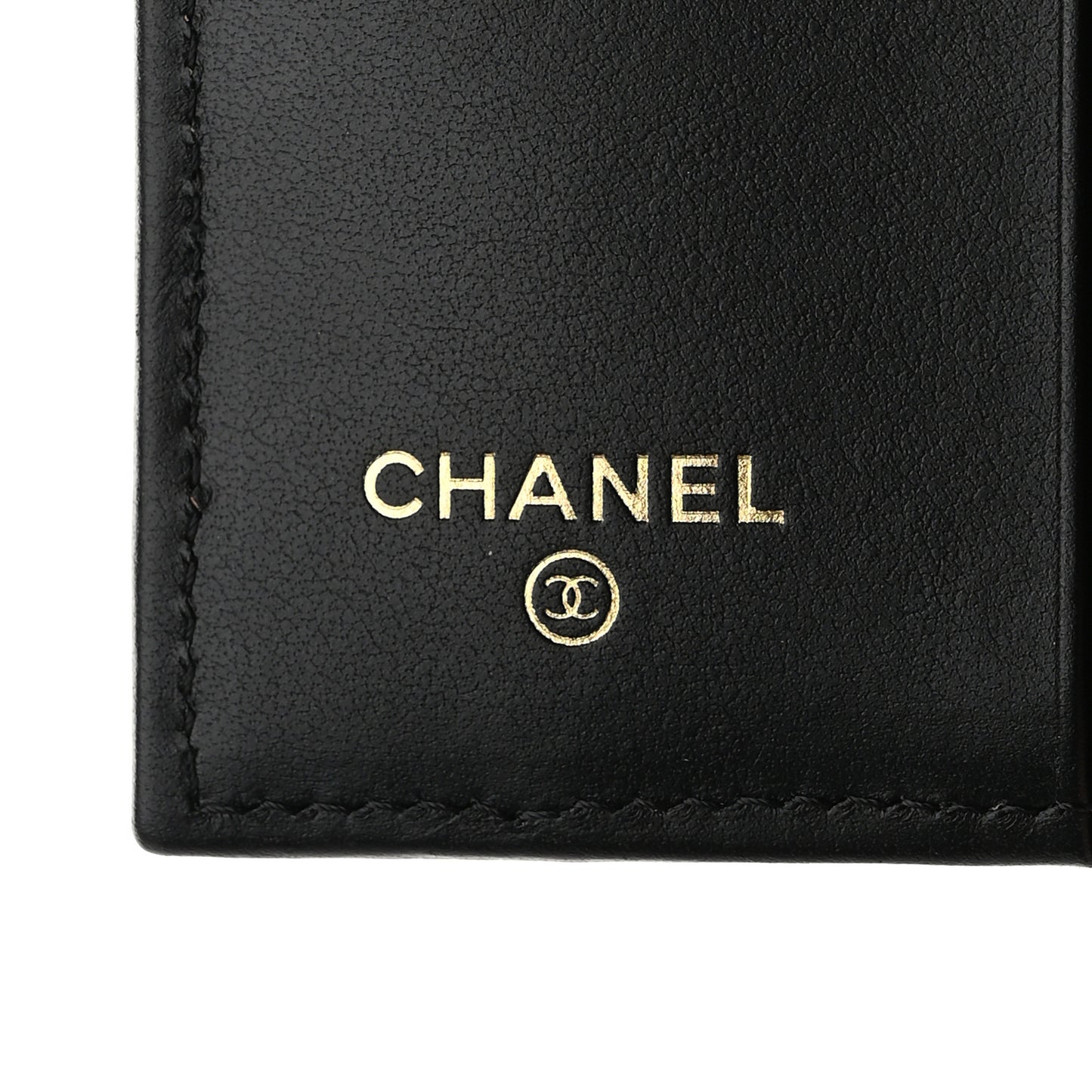 Caviar Quilted Multi Chain CC Compact Bifold Wallet Black