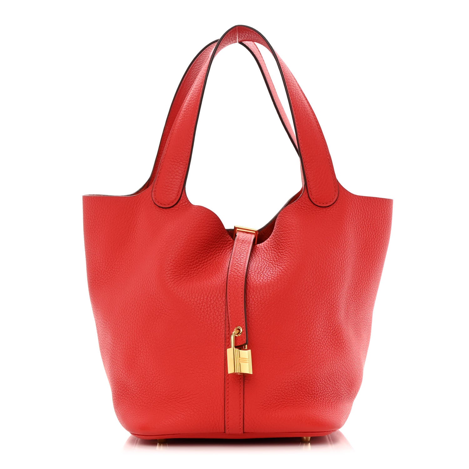 Hermes Taurillon Clemence Picotin Lock 22 MM Rouge de Coeur 1 of 11
