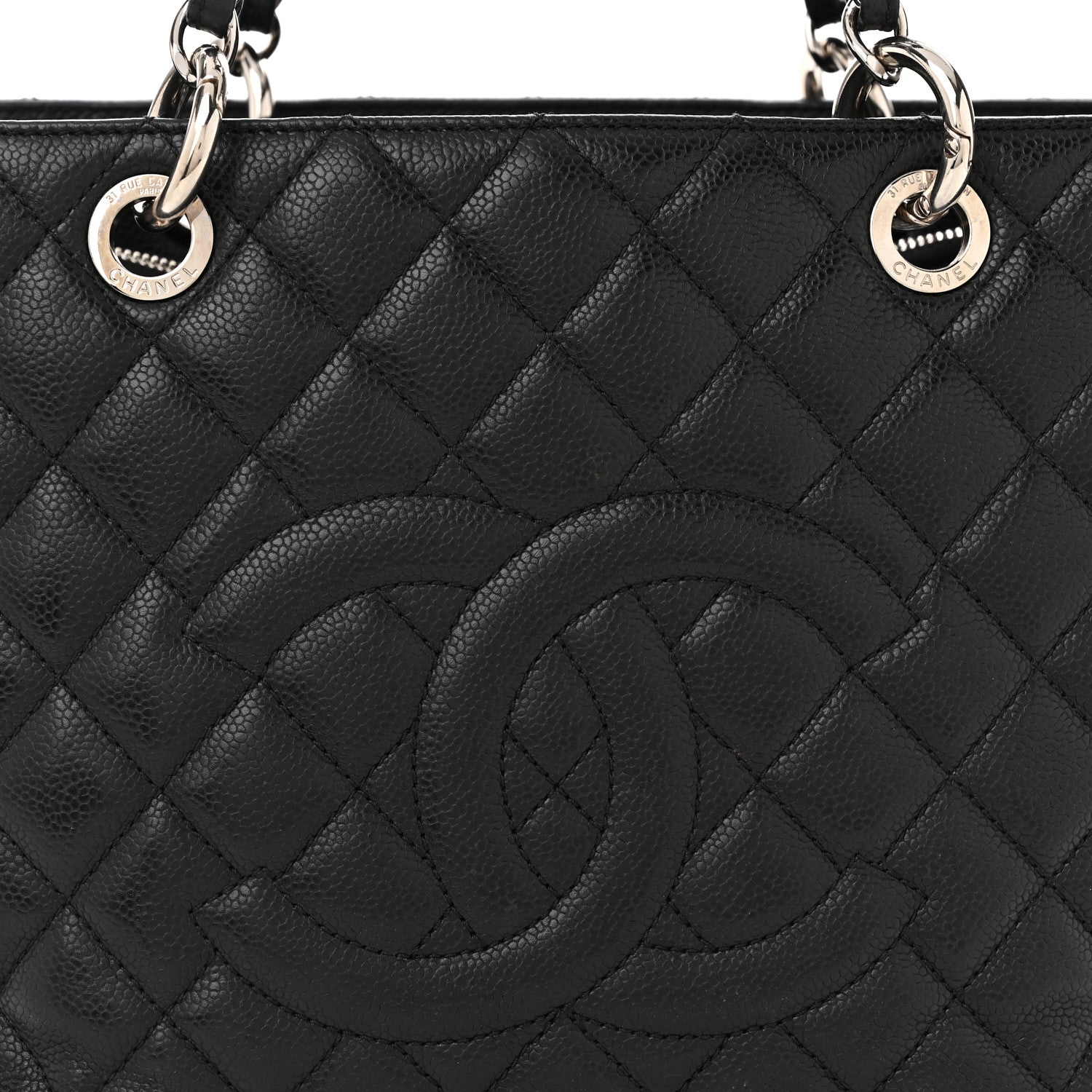 Chanel Caviar Quilted Grand Shopping Tote GST Black 9 of 14