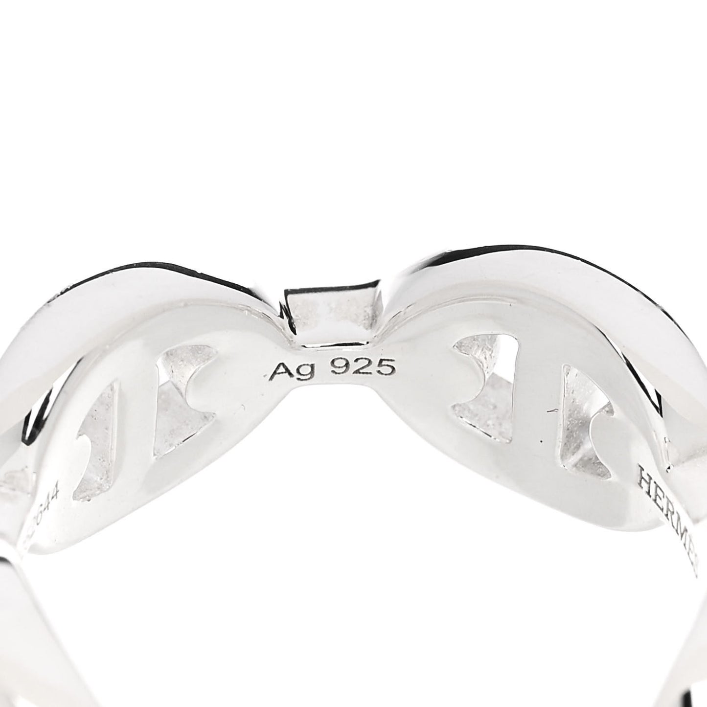 Sterling Silver PM Chaine d'Ancre Enchainee Band Ring 51 5.75