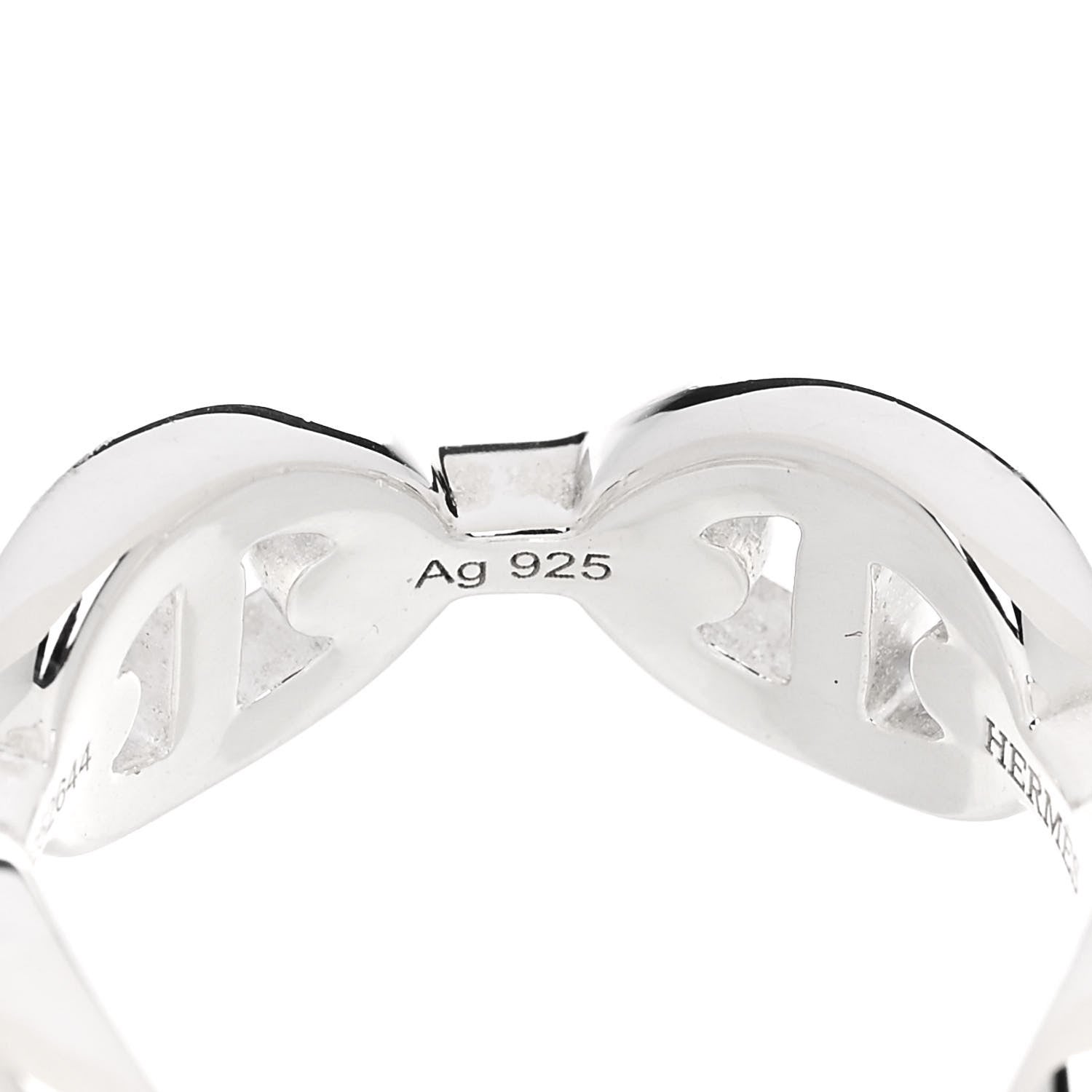 Hermes Sterling Silver PM Chaine d'Ancre Enchainee Band Ring 51 5.75 6 of 7