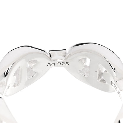 Hermes Sterling Silver PM Chaine d'Ancre Enchainee Band Ring 51 5.75 6 of 7