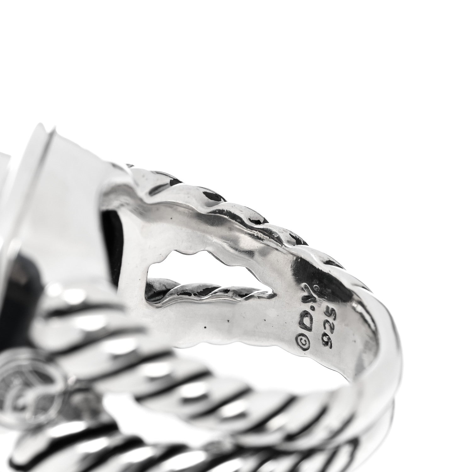 David Yurman Sterling Silver Black Onyx 14mm Albion Ring 52 6 5 of 5