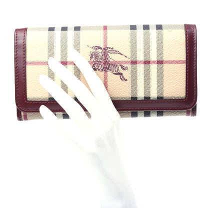 Burberry Haymarket Check Penrose Continental Wallet Burgundy 2 of 8