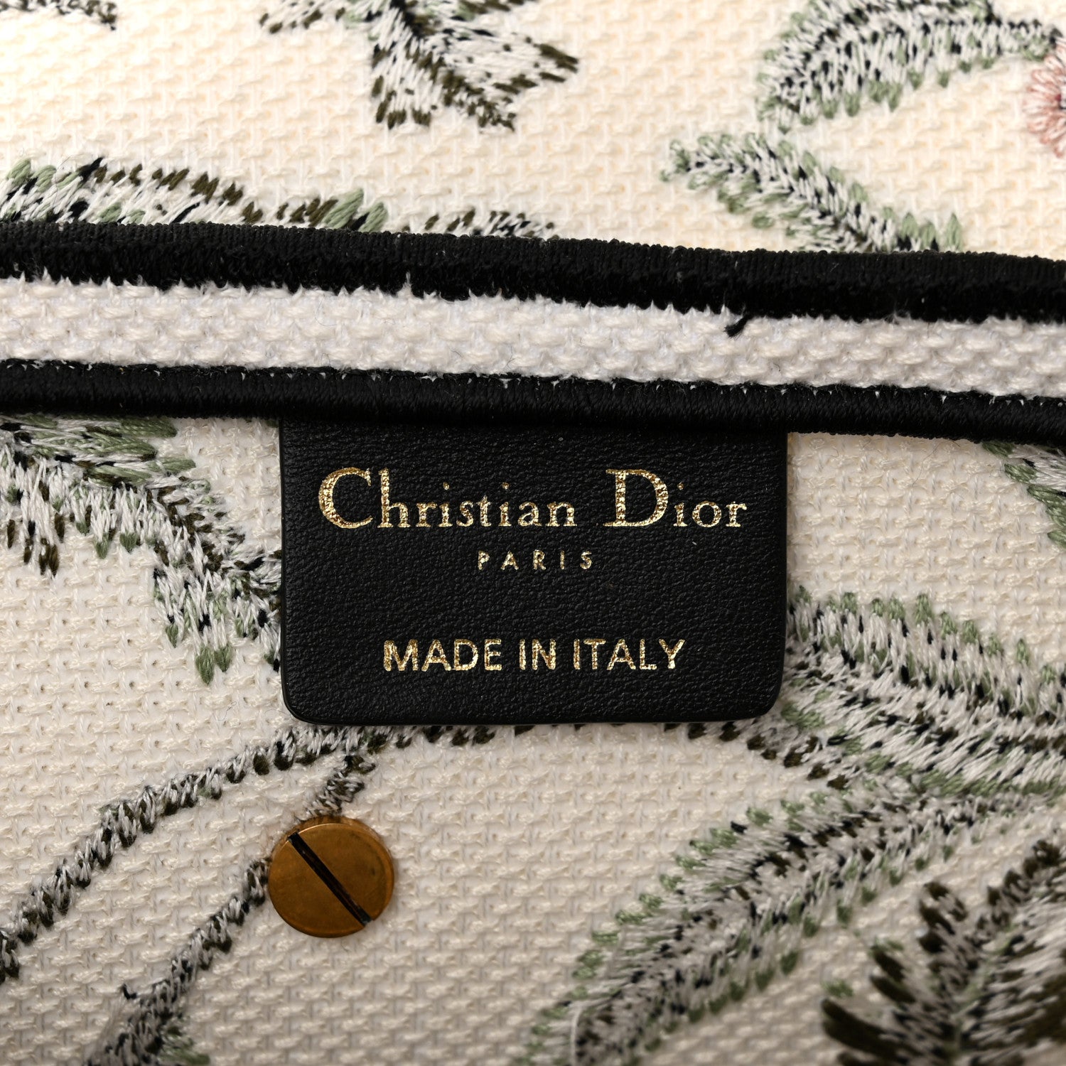 Christian Dior Canvas Embroidered Petites Fleurs Saddle Bag White Multicolor 6 of 10