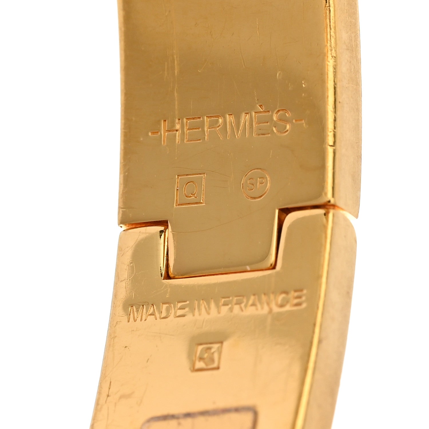 Hermes Enamel Narrow Clic Clac H Bracelet GM White 4 of 9