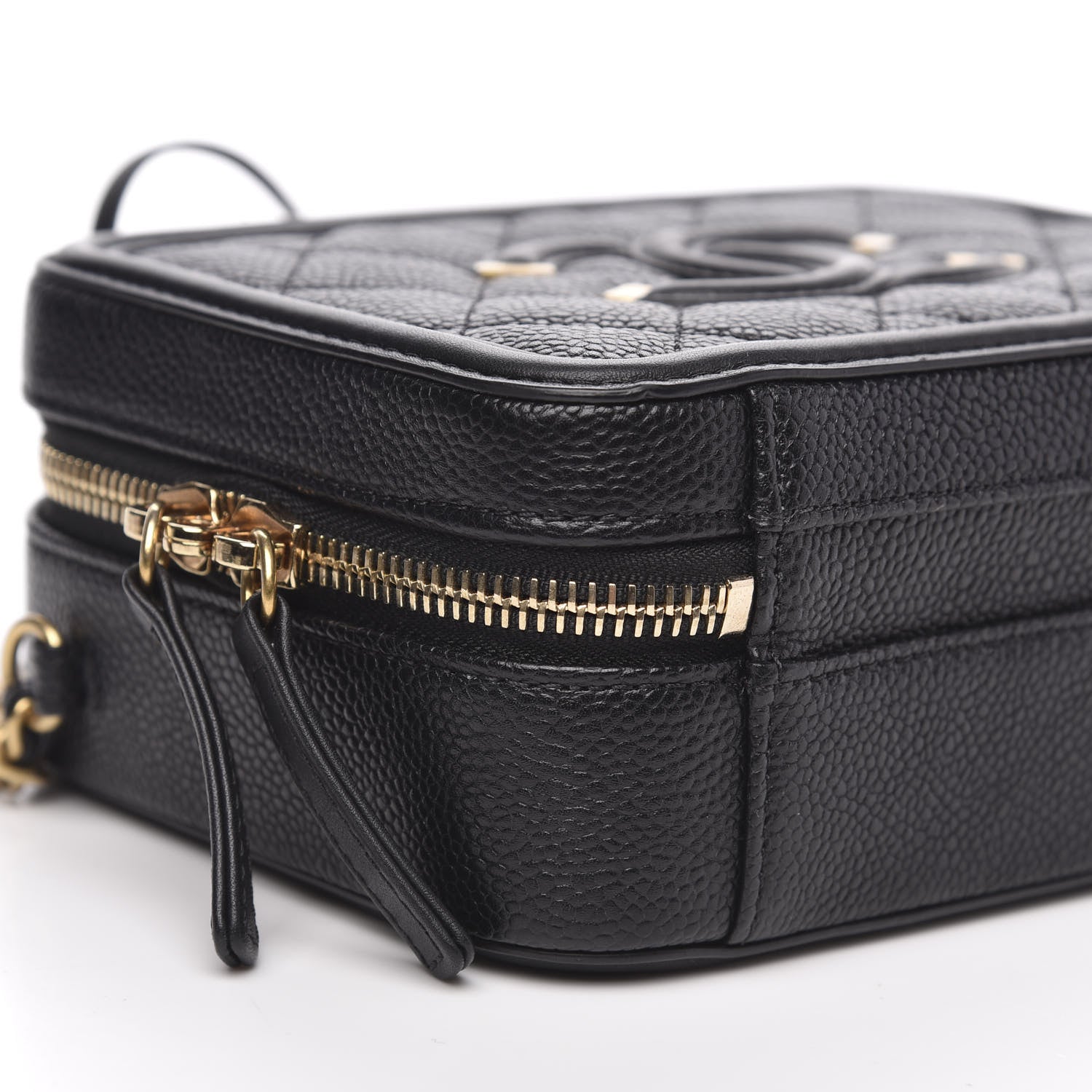Chanel Caviar Quilted Small CC Filigree Vanity Case Black 9 of 11
