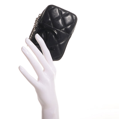 Chanel Calfskin Quilted Cambon Cigarette Case Holder Black 2 of 7