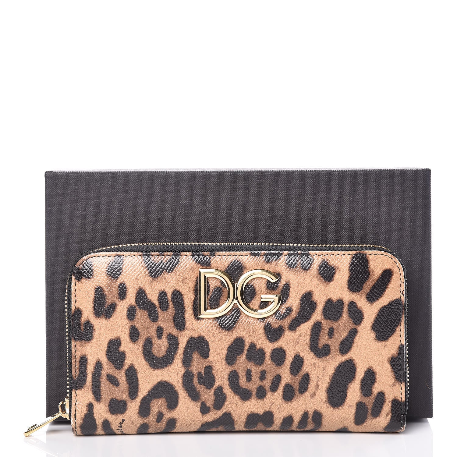 Dolce & Gabbana Dauphine Leopard Print Logo Zip Around Wallet 7 of 7