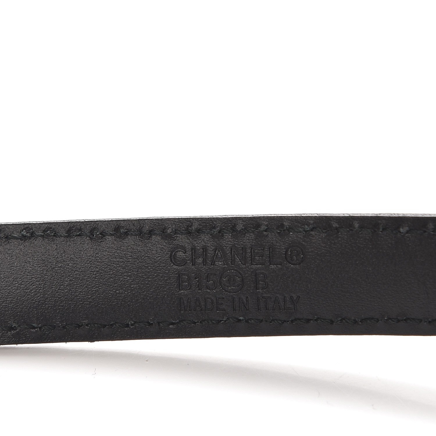 Chanel Calfskin Quilted Logo Skinny Belt 75 30 Black 7 of 7