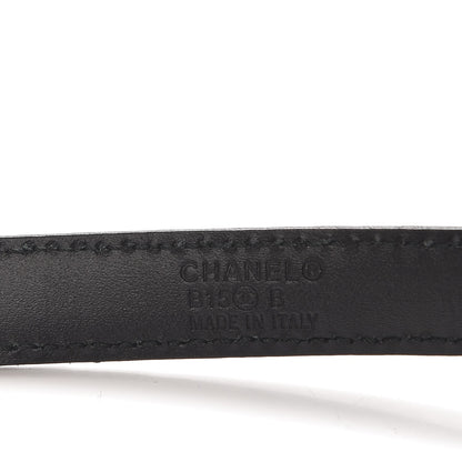 Chanel Calfskin Quilted Logo Skinny Belt 75 30 Black 7 of 7