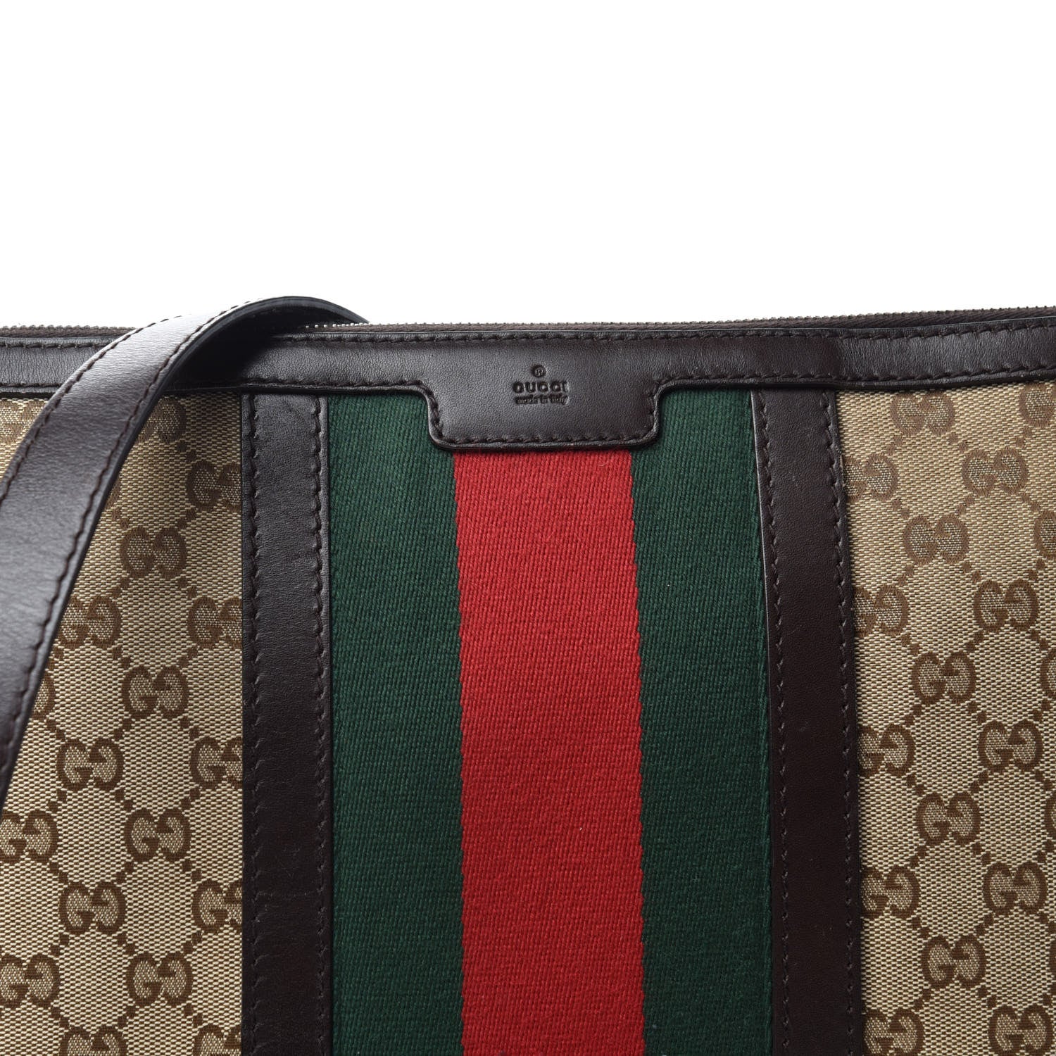 Gucci Monogram Vintage Web Medium Half Moon Hobo Dark Brown 12 of 12