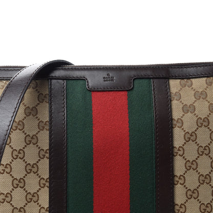 Gucci Monogram Vintage Web Medium Half Moon Hobo Dark Brown 12 of 12