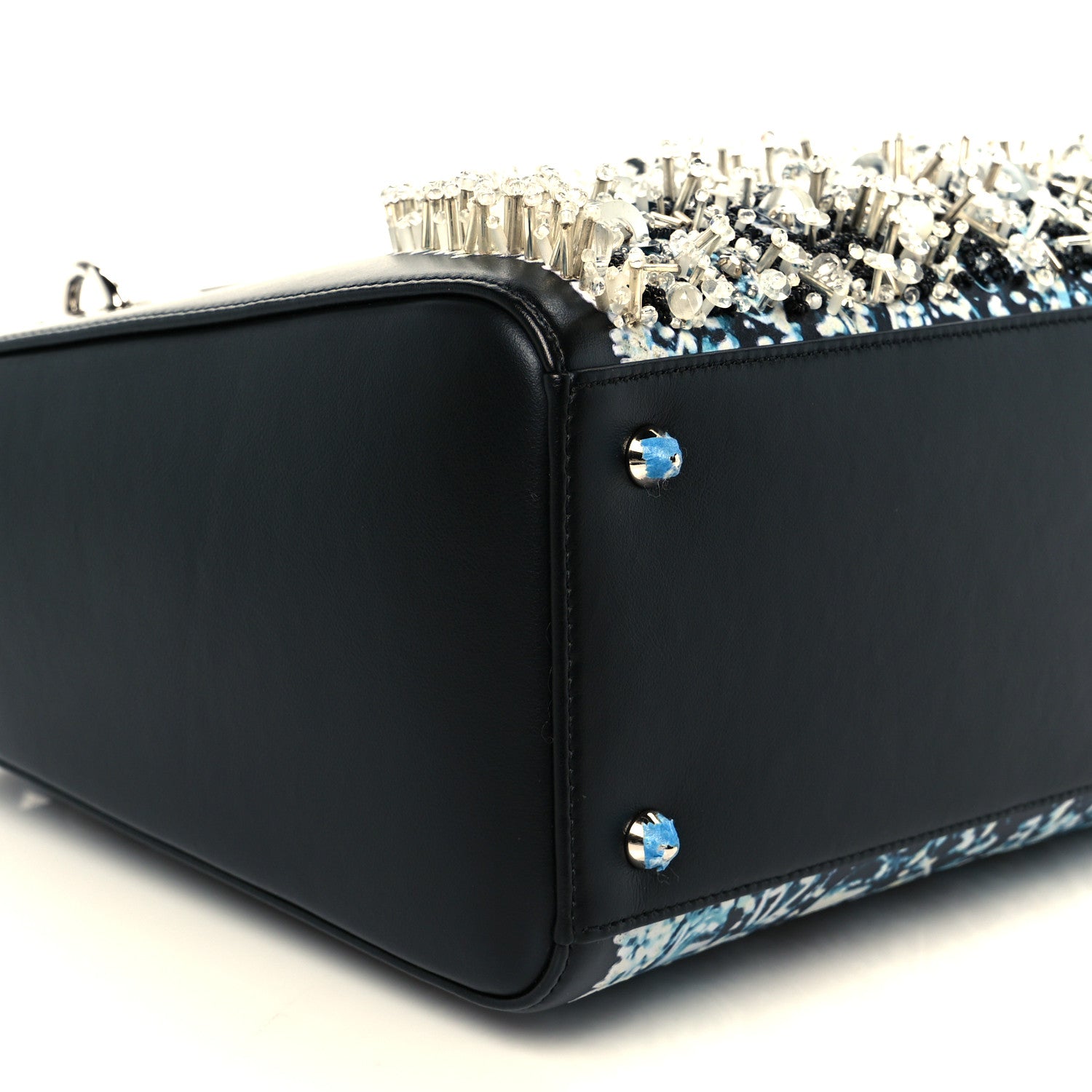 Christian Dior X WANG YUANG Calfskin Bead Embroidered Glow in the Dark Medium Lady Dior Art Black Multicolor 9 of 10