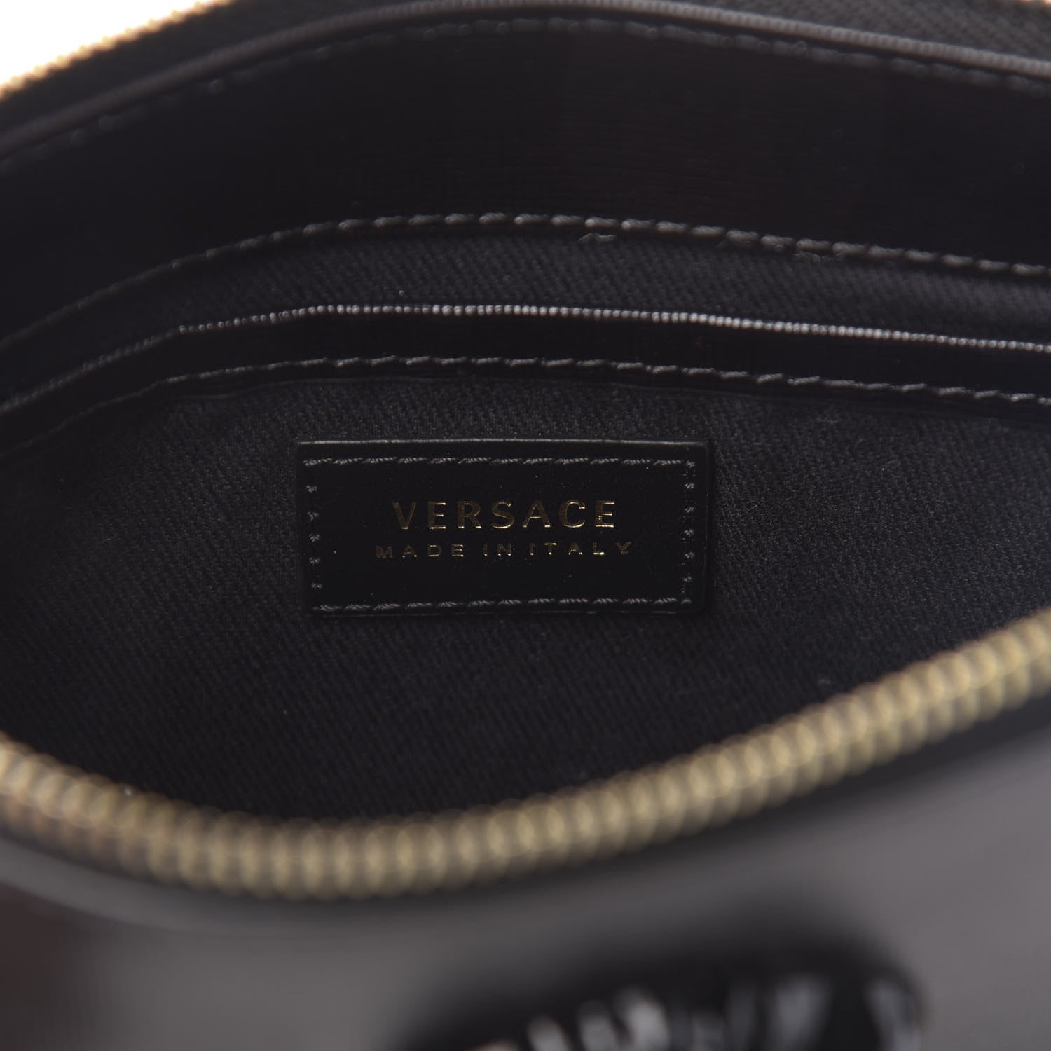 Versace Saffiano Calfskin Palazzo Chain Crossbody Black 6 of 10