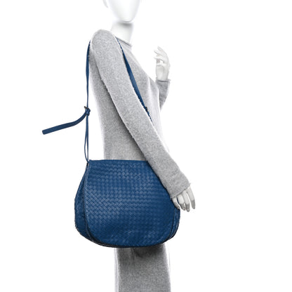 Bottega Veneta Nappa Intrecciato Messenger Bag Blue 2 of 10