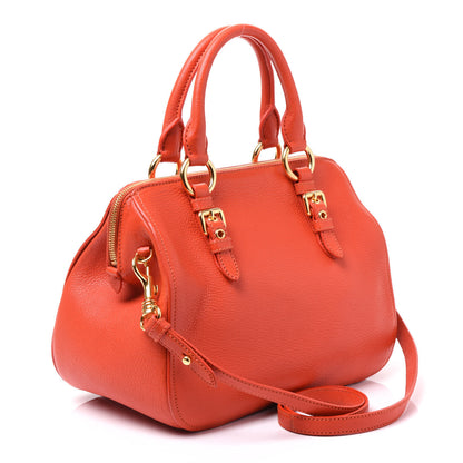 Miu Miu Goatskin Madras Bauletto Orange 2 of 10