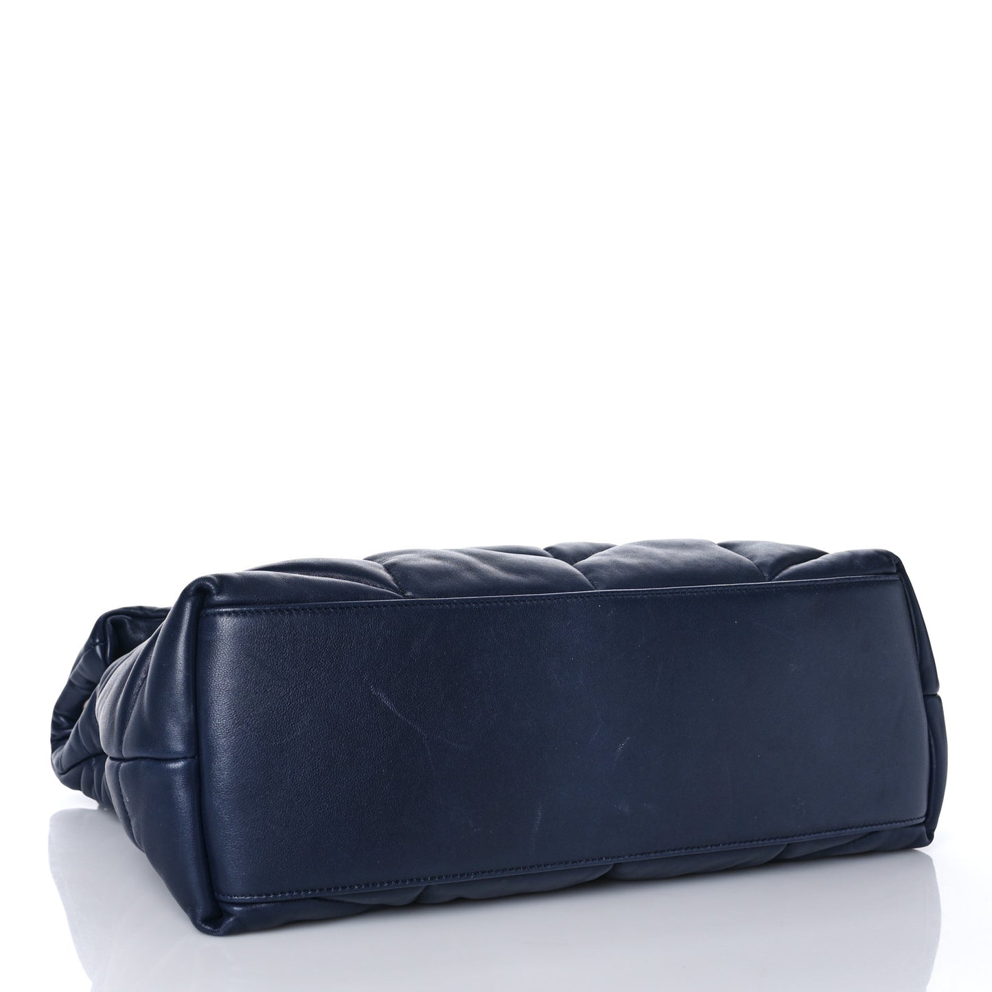 Lambskin Quilted Medium Loulou Puffer Monogram Chain Satchel Navy
