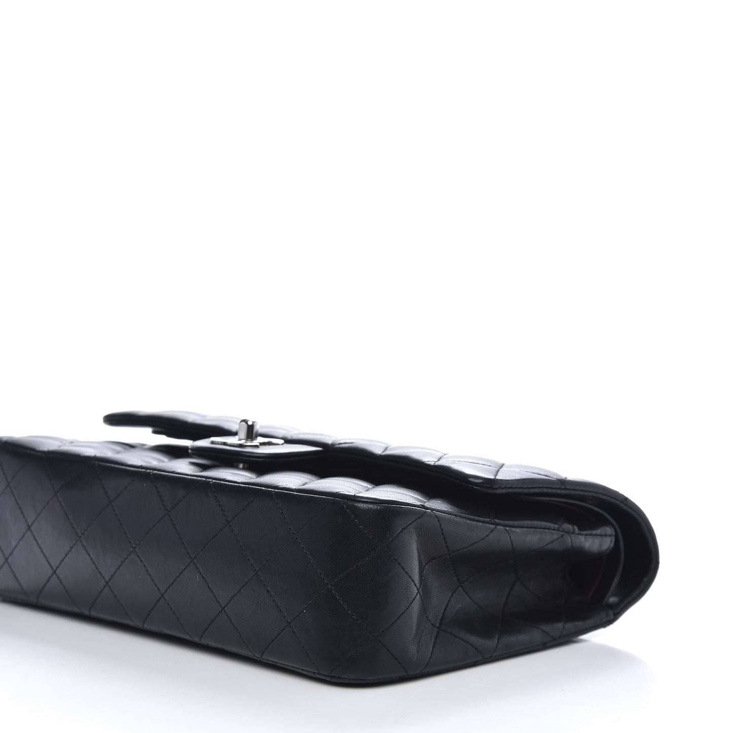 Lambskin Quilted Medium Double Flap Black