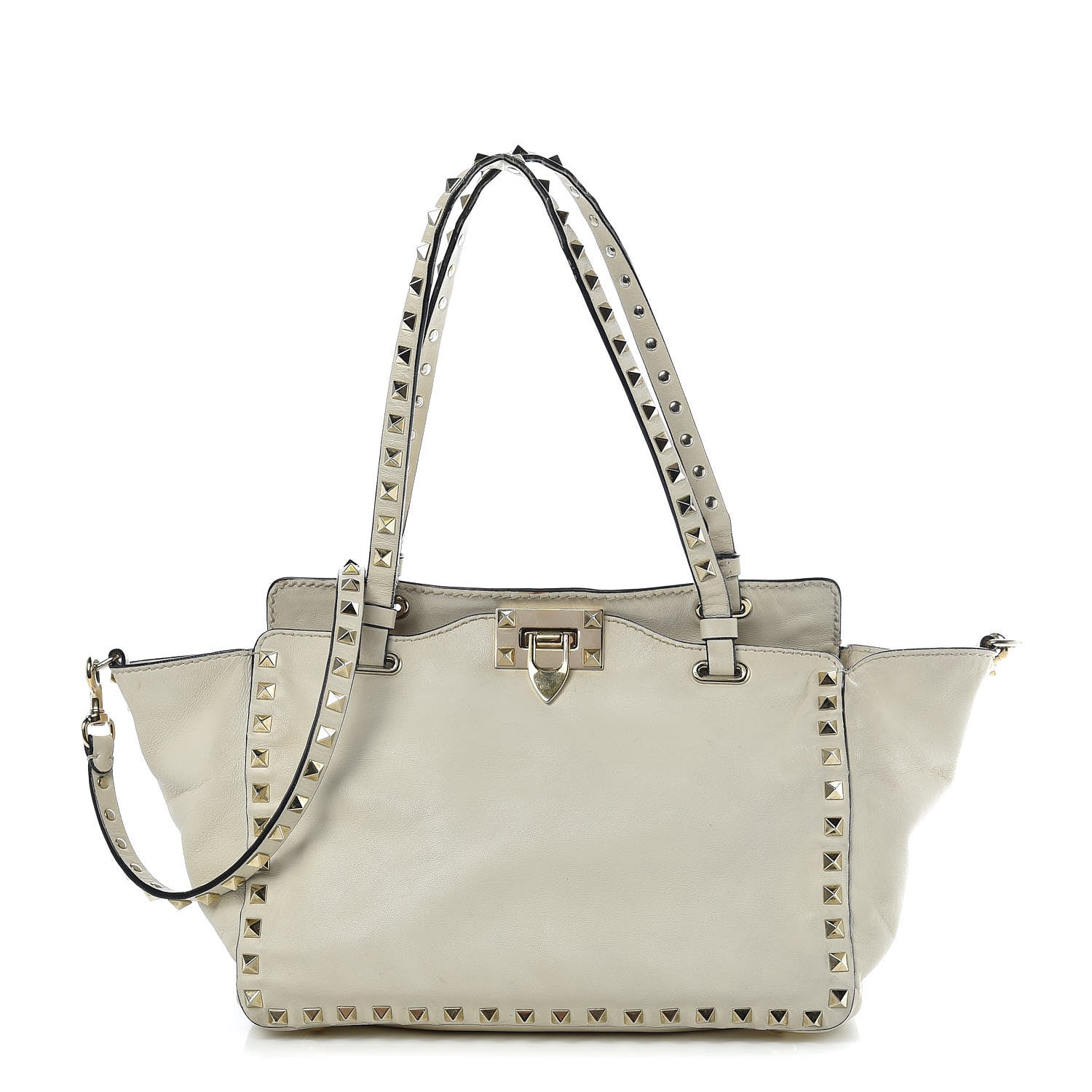 Valentino Garavani Vitello Small Rockstud Tote Ivory 1 of 35