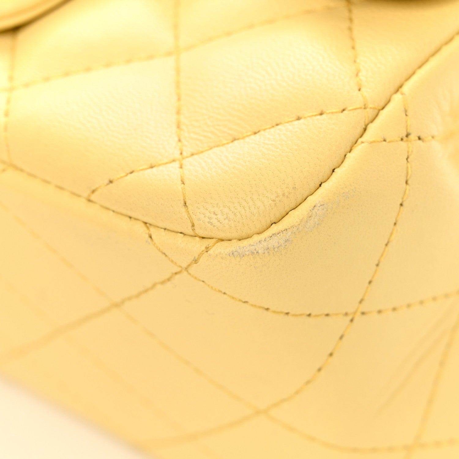 Chanel Lambskin Quilted Mini Square Flap Light Yellow 18 of 19