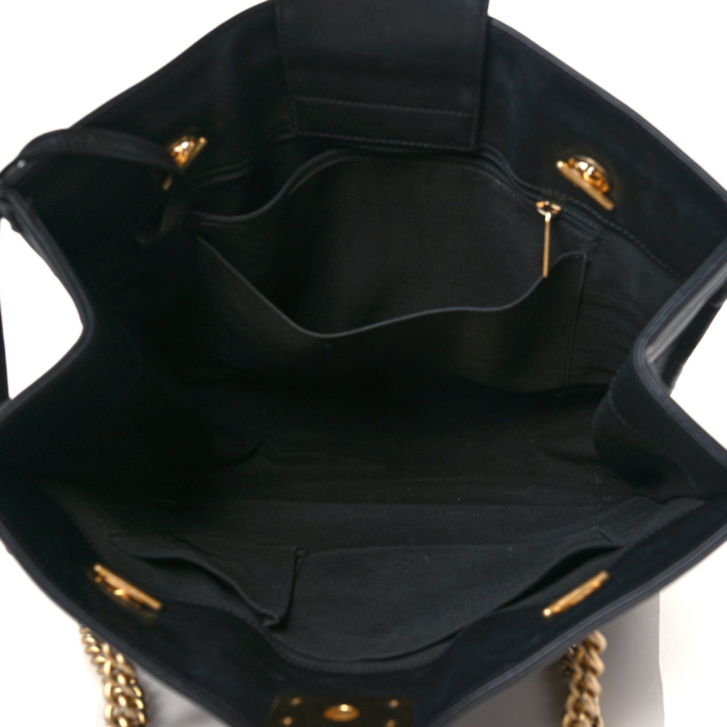 Calfskin Quilted Large Boy Tote Black