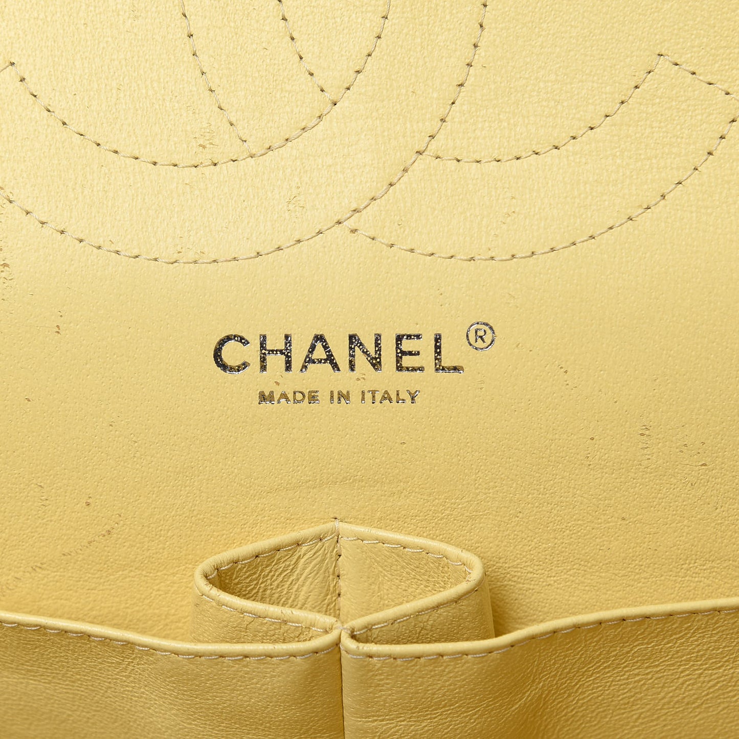 Patent Quilted Jumbo Double Flap Yellow