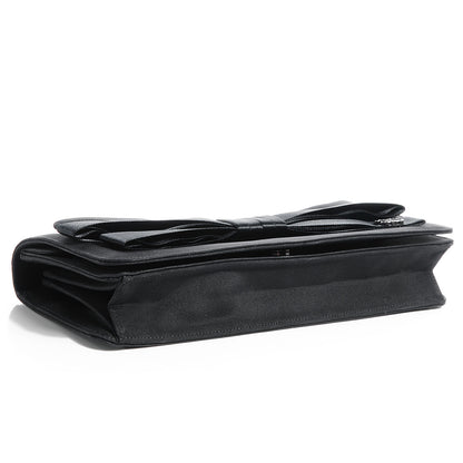 Chanel Satin Ribbon Bow Clutch Black 4 of 7