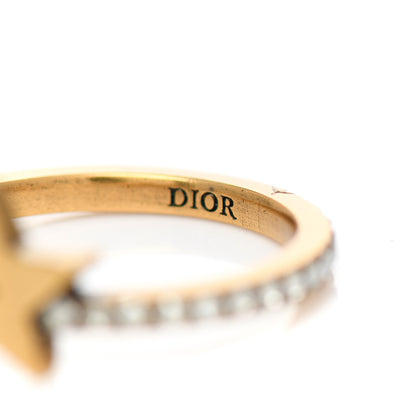 Christian Dior Metal Crystal Star Ring Gold 7 of 7