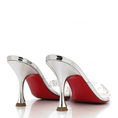 Christian Louboutin PVC Crystal Degramule Strass 85 Mules 37 Silver 4 of 7