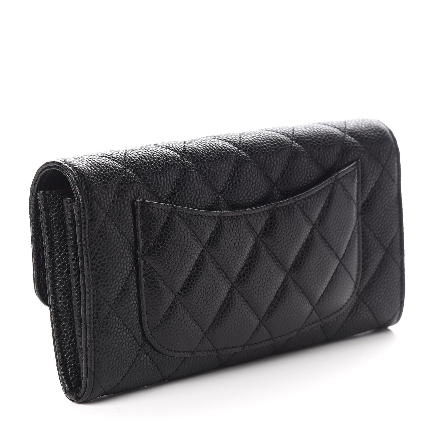 Chanel Caviar Quilted Large Gusset Flap Wallet Black 2 of 11