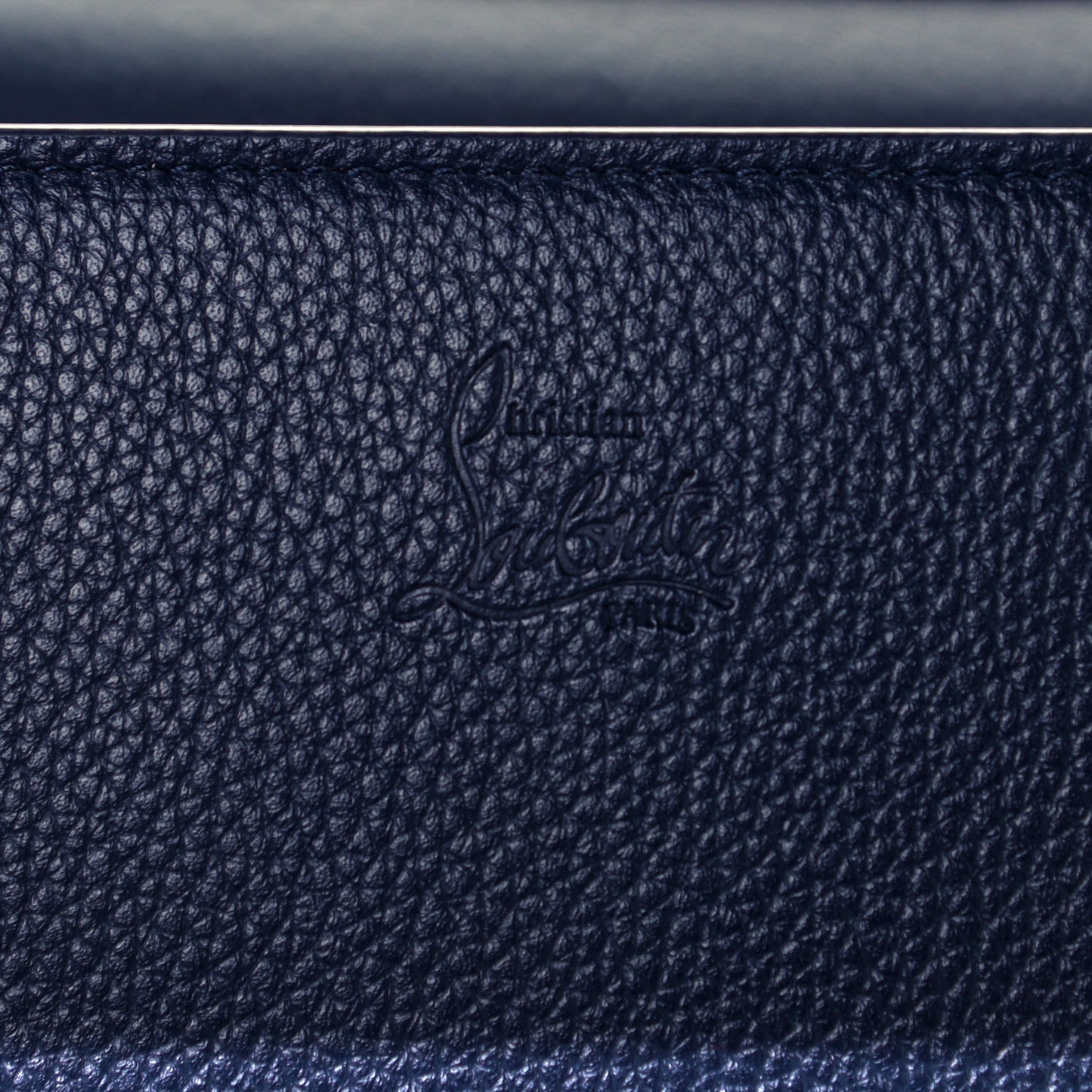 Calfskin Spikes Loubinthesky Paloma Clutch Navy