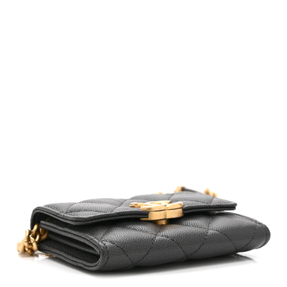 Chanel Caviar Quilted Bracelet On Chain Clutch Grey 3 of 10