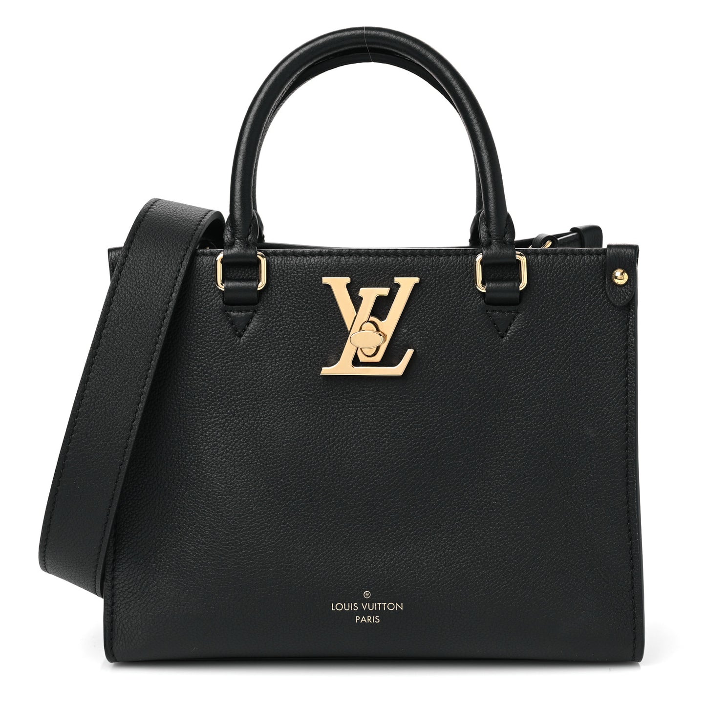 Calfskin Lock & Go Tote Black