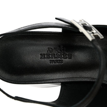 Hermes Goatskin Jackie 50 Pumps 37 Black 7 of 8