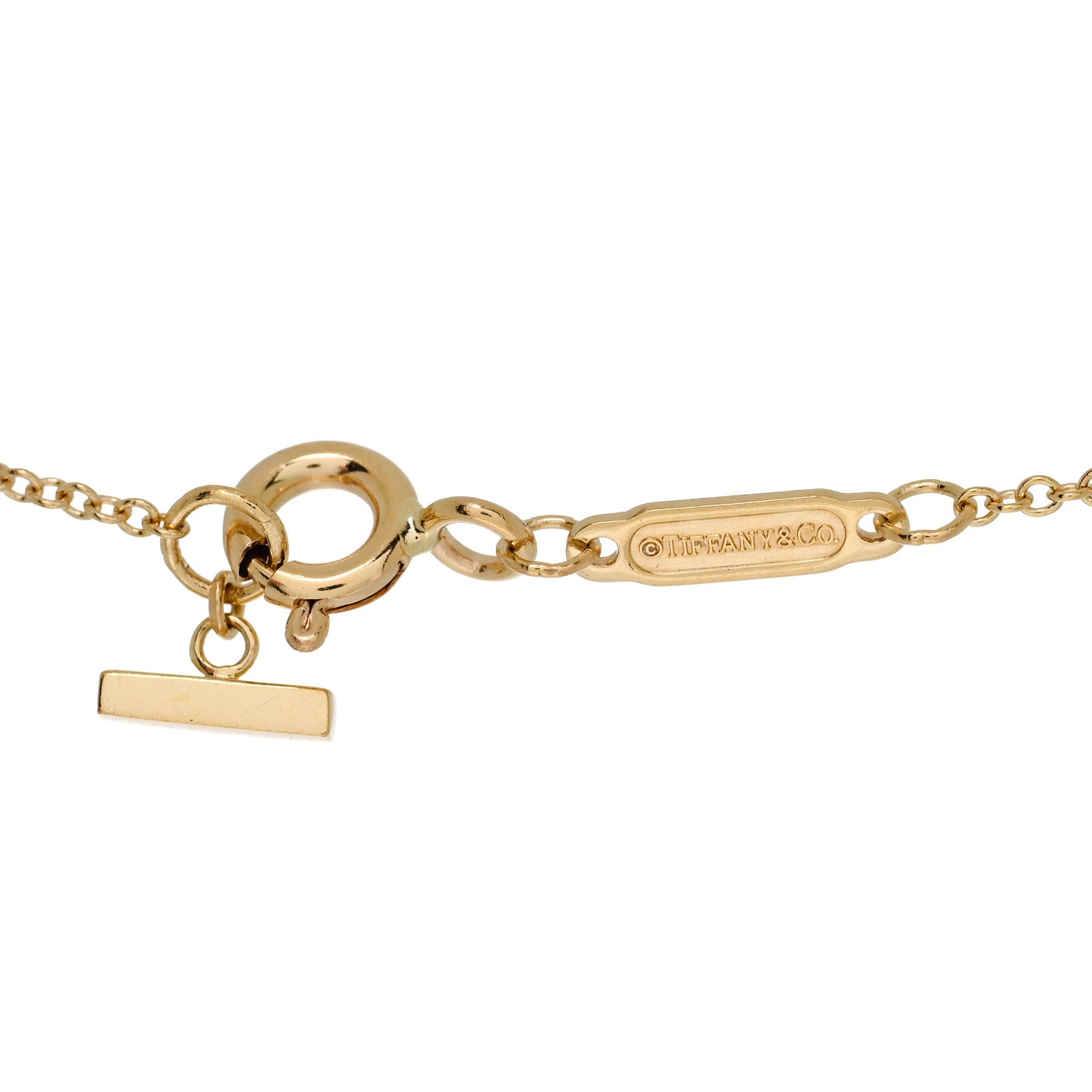 Tiffany 18K Yellow Gold Large T Smile Pendant Necklace 4 of 4