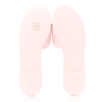 Chanel Lambskin Quilted Turnlock Flat Mules 38.5 Light Pink 6 of 10