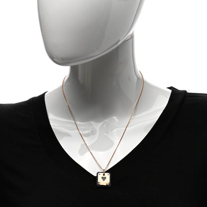 Hermes Rose Gold Plated Swift As De Coeur Necklace Black 2 of 5