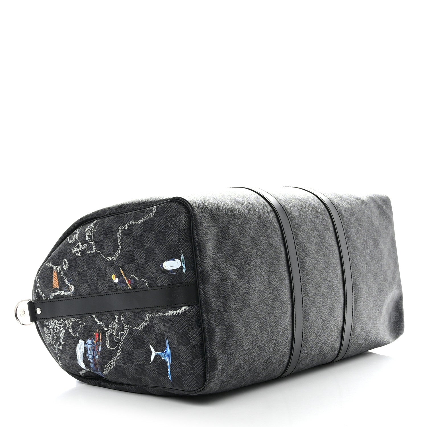 Louis Vuitton Damier Graphite World Map Keepall Bandouliere 50 3 of 10