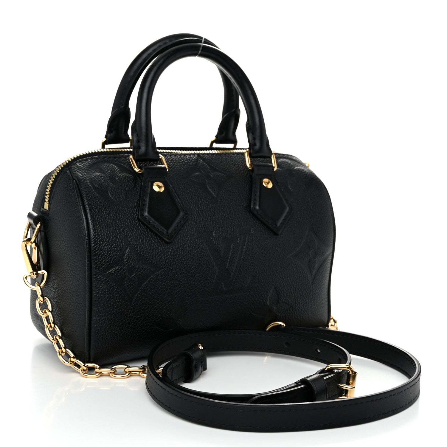 Louis Vuitton Empreinte Monogram Giant Speedy Bandouliere 20 Black 3 of 11