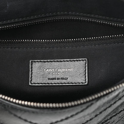 Saint Laurent Crinkled Calfskin Matelasse Monogram Niki Body Bag Black 7 of 11