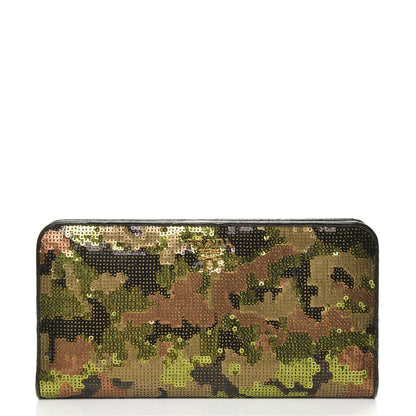Prada Sequin Camouflage Continental Wallet Mimetico 1 of 6