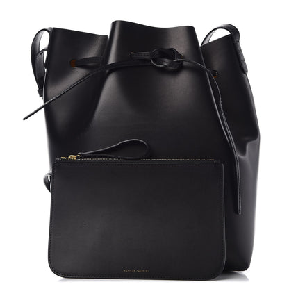 Mansur Gavriel Vegetable Tanned Calfskin Bucket Bag Black Oro 3 of 12