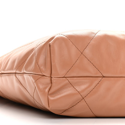 Chanel Shiny Calfskin Quilted Small Chanel 22 Camel 6 of 12