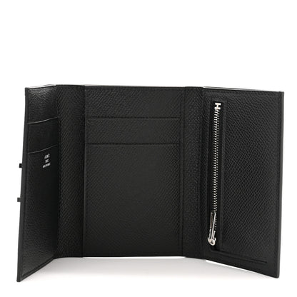 Hermes Epsom Tri-Fold Compact Monochrome Bearn Wallet Black 5 of 7