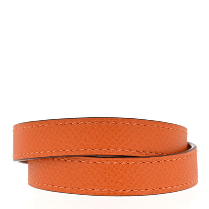 Hermes Epsom Kelly Double Tour Bracelet M Orange 3 of 7