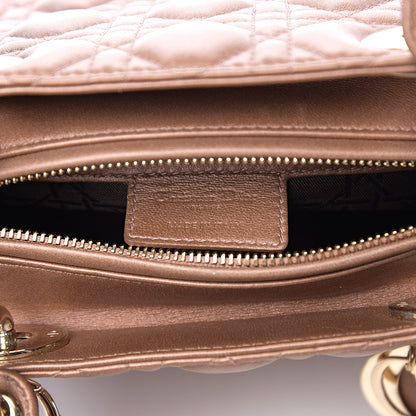 Christian Dior Pearly Lambskin Cannage Medium Lady Dior Quartz 5 of 9