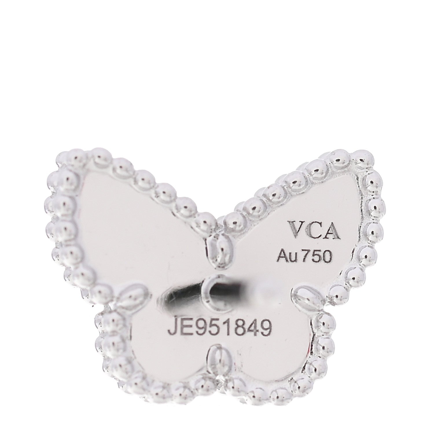 Van Cleef & Arpels 18K White Gold Turquoise Sweet Alhambra Butterfly Earrings 4 of 6